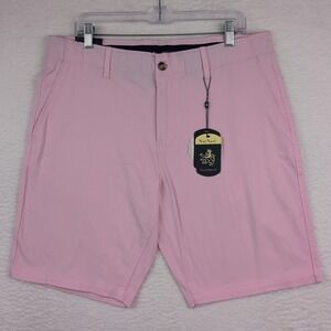 NWT Nat Nast Classic Straight Fit Shorts Men's 36 Pink Chino Stretch